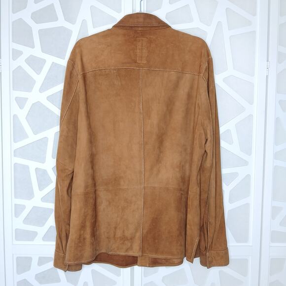 Robert Comstock Endurance Leather Button Down Collared Shirt Men LG Western Boho - Picture 11 of 14